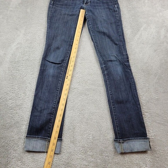 Paige Jeans Womens 27X30 Blue Straight Low Rise Dark Wash‎ Stretch Denim - Picture 4 of 14